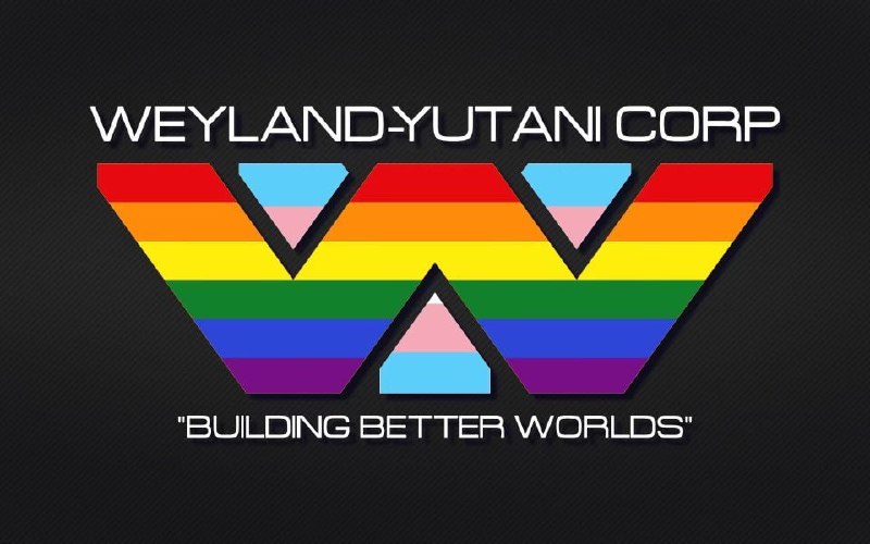 Логотип Weyland-Yutani Corp с радужным флагом Логотип вымышленной корпорации Weyland-Yutani Corp, оформленный в цветах радужного флага, символа ЛГБТ-движения.