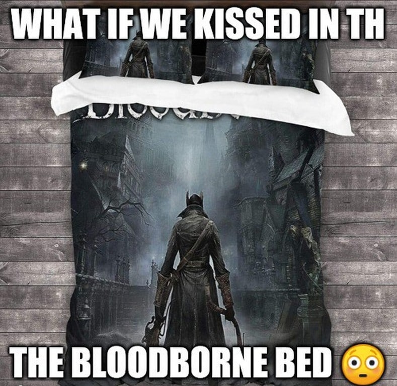 Что если мы поцелуемся на кровати из Bloodborne Кровать в стиле Bloodborne с охотником