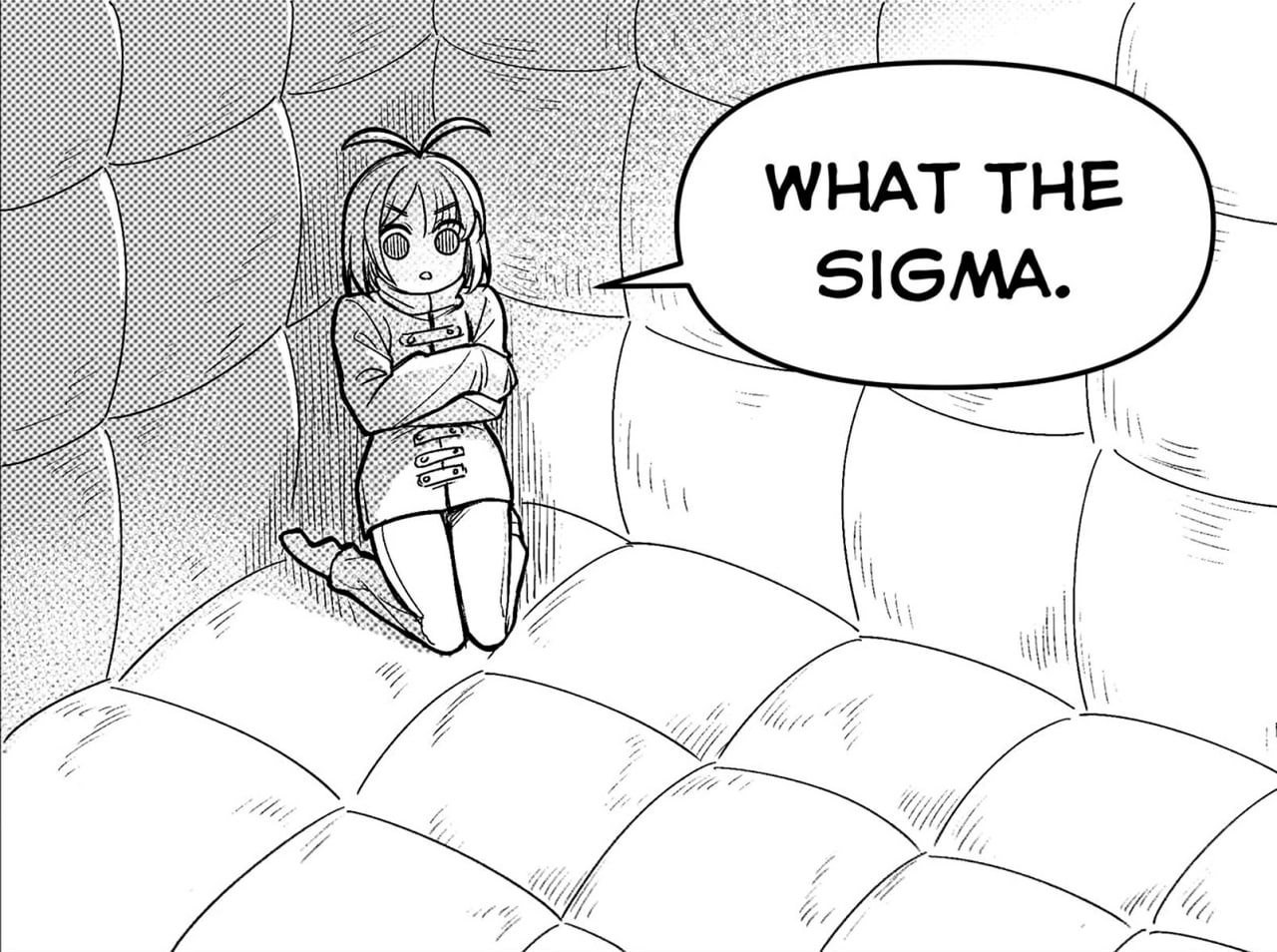 What the sigma Манга-девочка в смирительной рубашке "What the sigma"