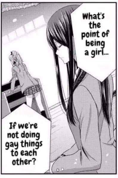 В чем смысл быть девушкой, если мы не делаем друг с другом гейских вещей?