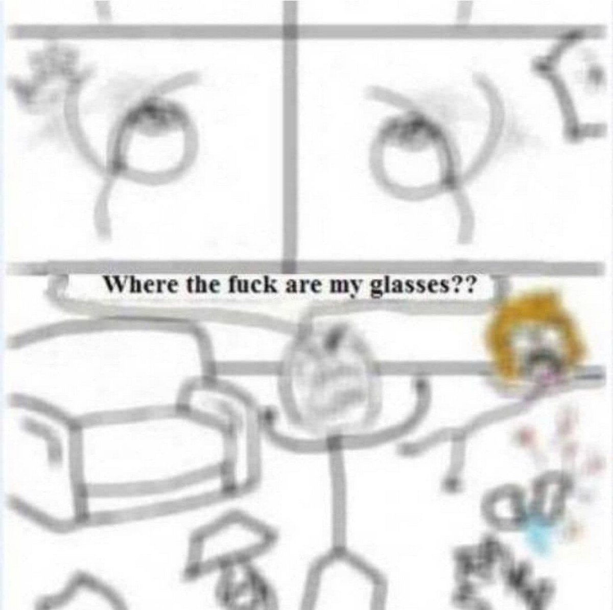Где мои очки Where the fuck are my glasses Мем про человека, который ищет свои очки, но они у него на лице