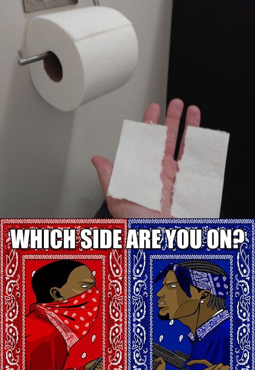 Which side are you on? Выбери свою сторону: отрывать туалетную бумагу по перфорации или рвать как попало