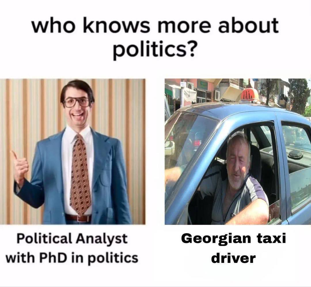 Who knows more about politics? Georgian taxi driver Кто больше знает о политике: политолог или грузинский таксист