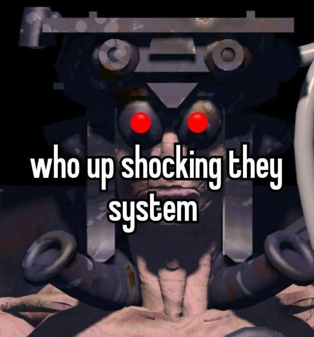 Who up shocking they system Мем с изображением персонажа с красными глазами и надписью «Who up shocking they system»