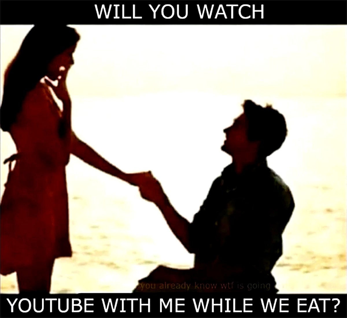 WILL YOU WATCH YOUTUBE WITH ME WHILE WE EAT? Предложение "Посмотришь YouTube со мной, пока мы едим?"