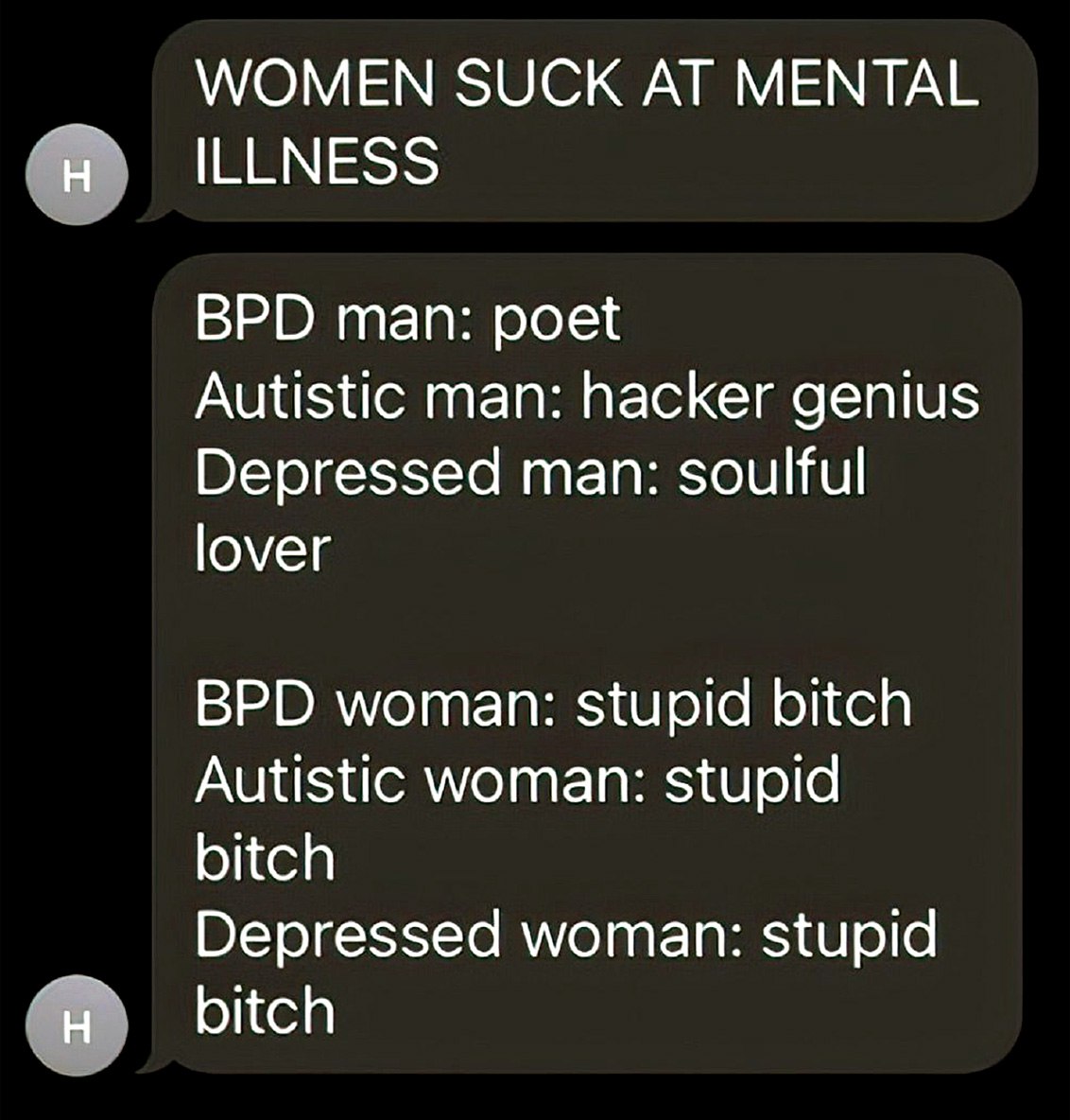 Women suck at mental illness Мем про женщин, которые плохо справляются с психическими заболеваниями, и мужчин, которые являются «гениями»