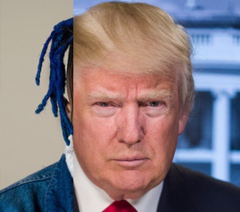 Объединенное лицо XXXTentacion и Дональда Трампа Мем с объединенным лицом XXXTentacion и Дональда Трампа