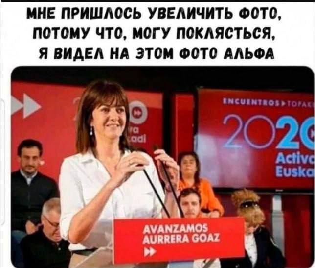Я видел на этом фото Альфа Мем с текстом «Мне пришлось увеличить фото, потому что, могу поклясться, я видел на этом фото Альфа», где на заднем плане виднеется персонаж, похожий на Альфа из одноименного сериала.