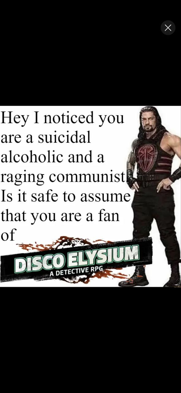 Ты фанат Disco Elysium? Мем с Романом Рейнсом и вопросом «Ты фанат Disco Elysium?»