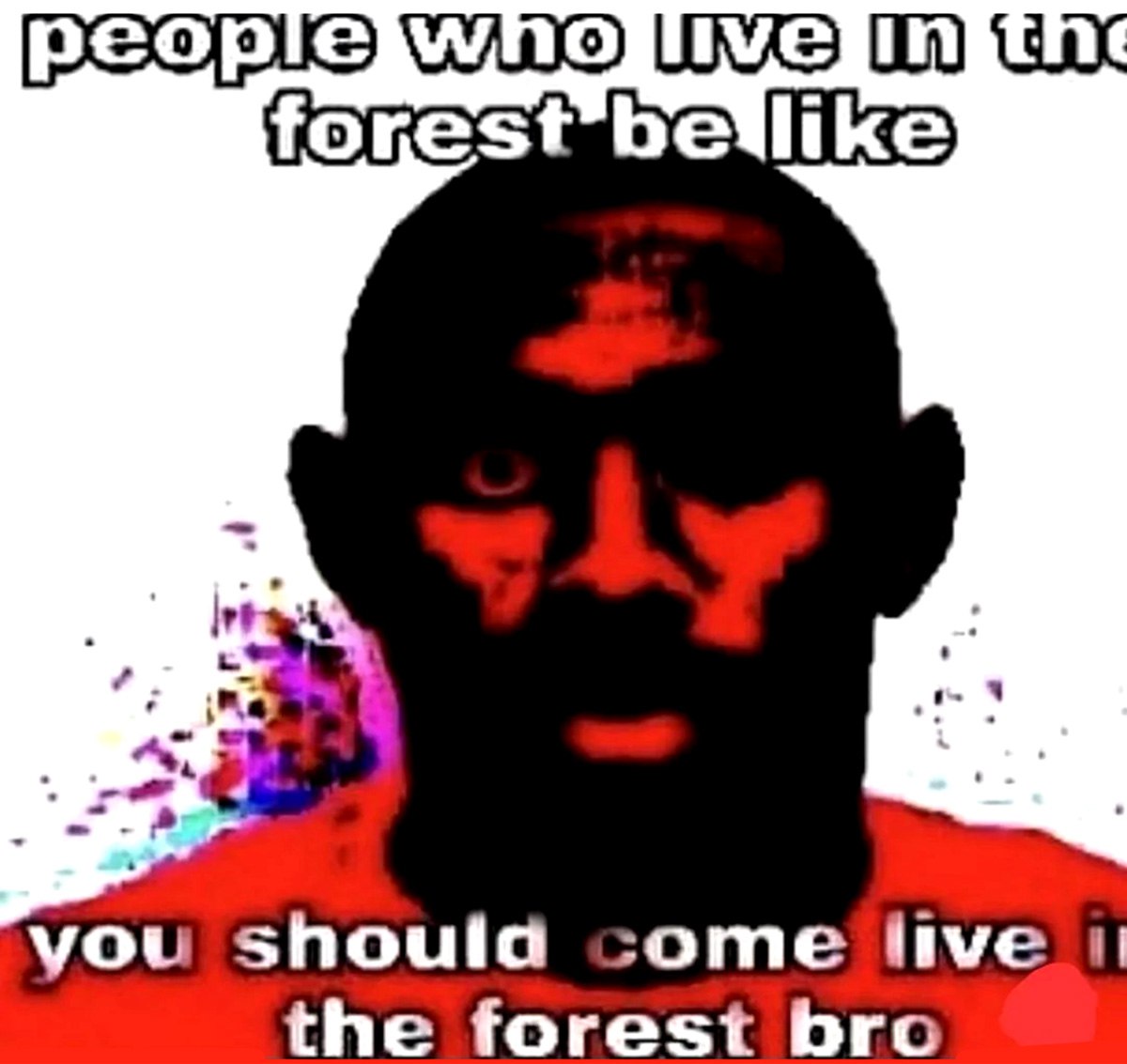 You should come live in the forest bro Мем с Мистером Инкредиблом, предлагающим переехать в лес