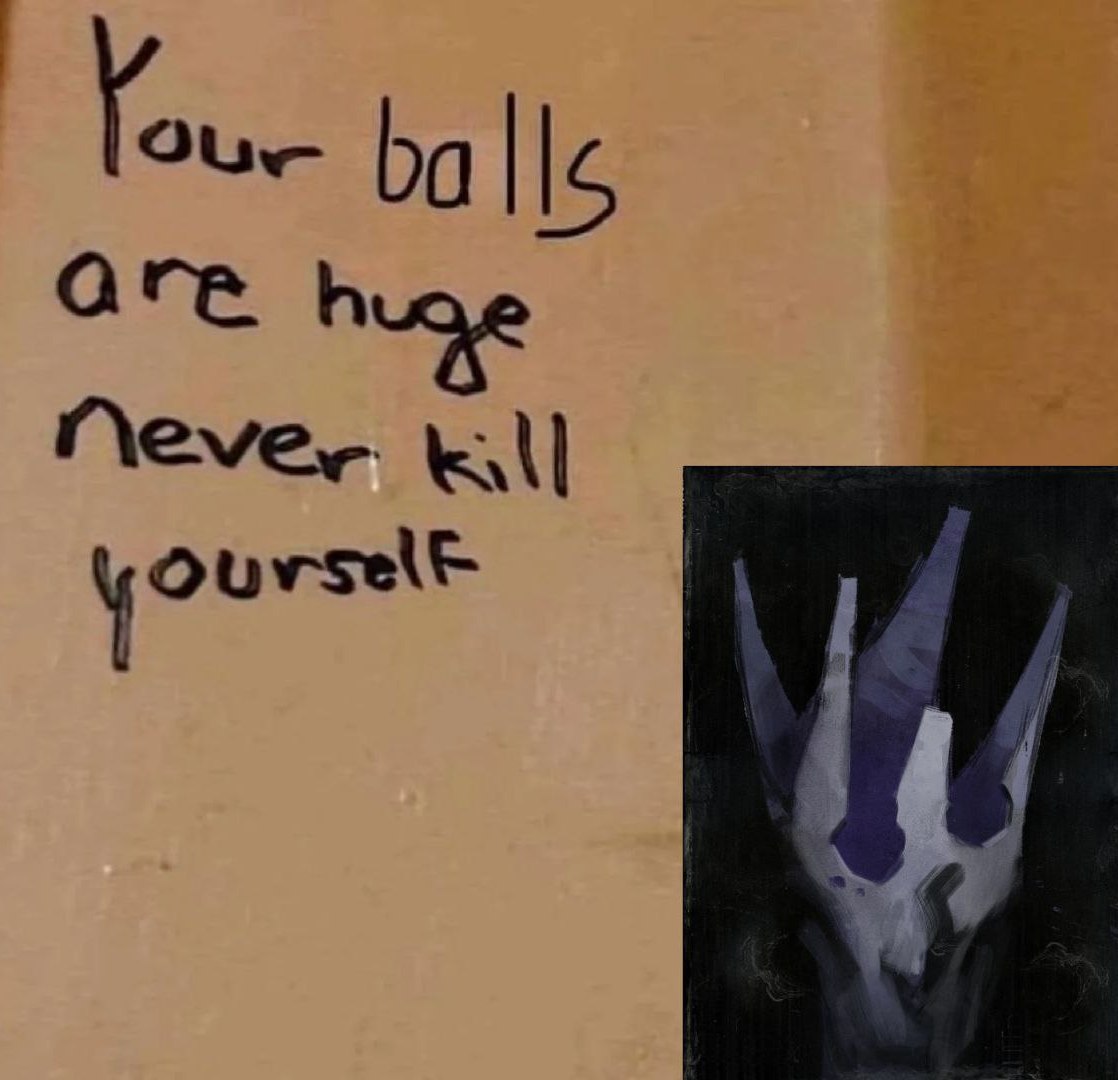 Твои яйца огромны никогда не убивай себя Мем с надписью «Your balls are huge never kill yourself» и картинкой The Pale King из игры Hollow Knight.