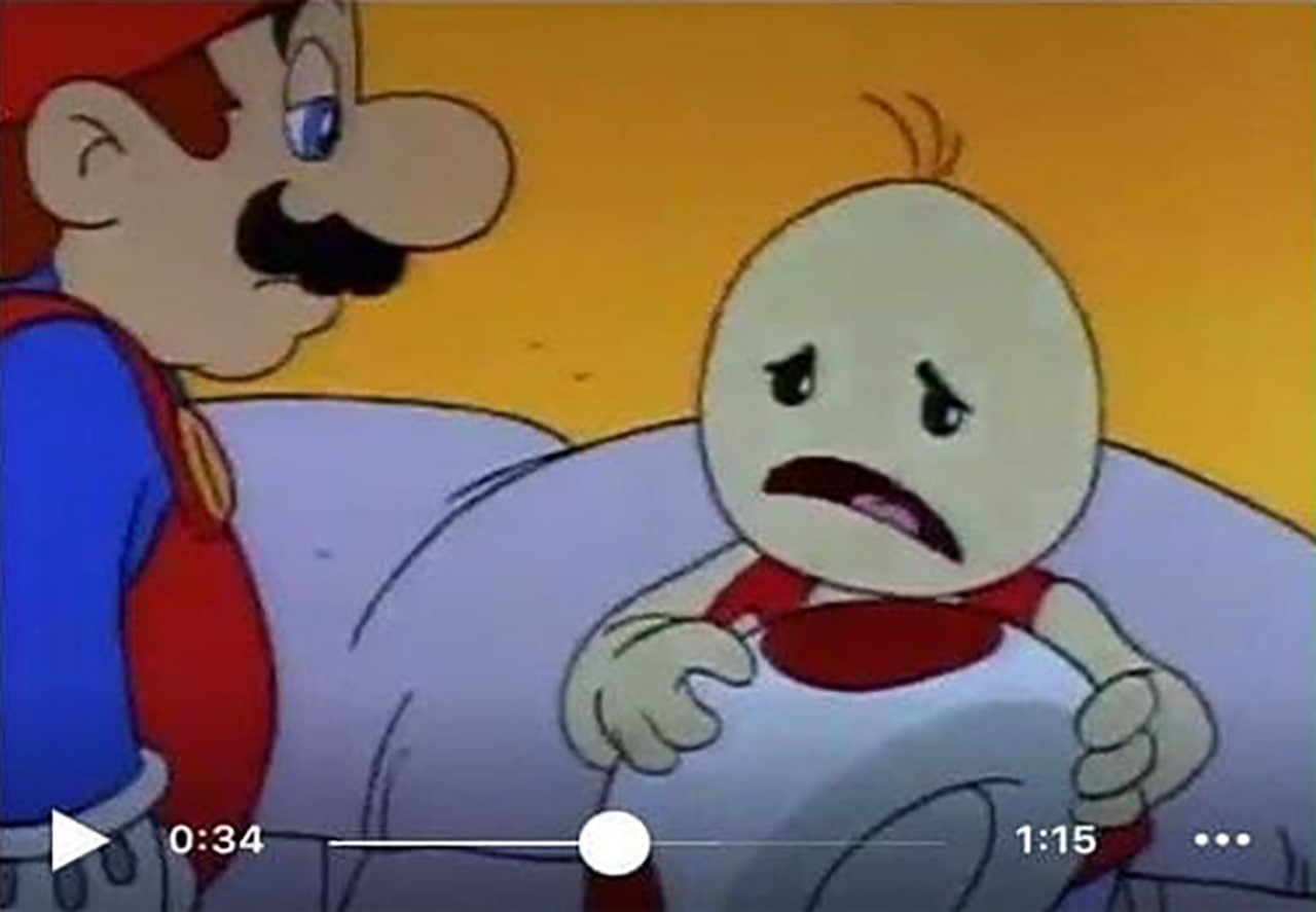 Грустный Тоад Марио смотрит на очень грустного Тоада из "The Adventures of Super Mario Bros. 3"